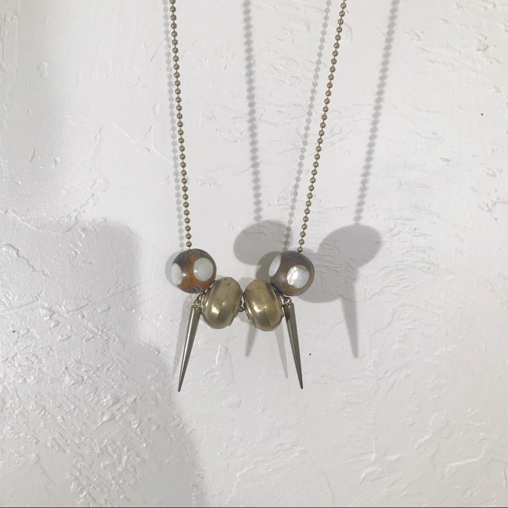 Handmade Mixed Material Statement Pendant Necklace